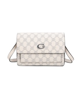 T11793 - Bolso rectangular con bandolera y G metálica