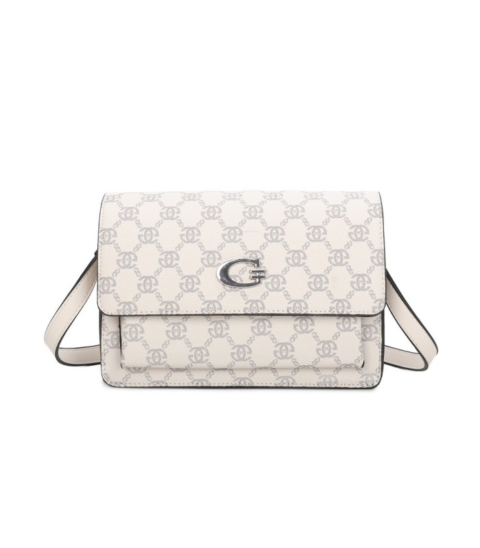 T11793 - Bolso rectangular con bandolera y G metálica