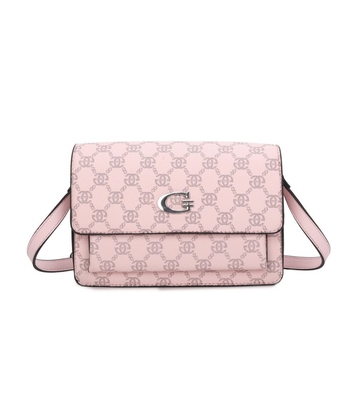 T11793 - Bolso rectangular con bandolera y G metálica