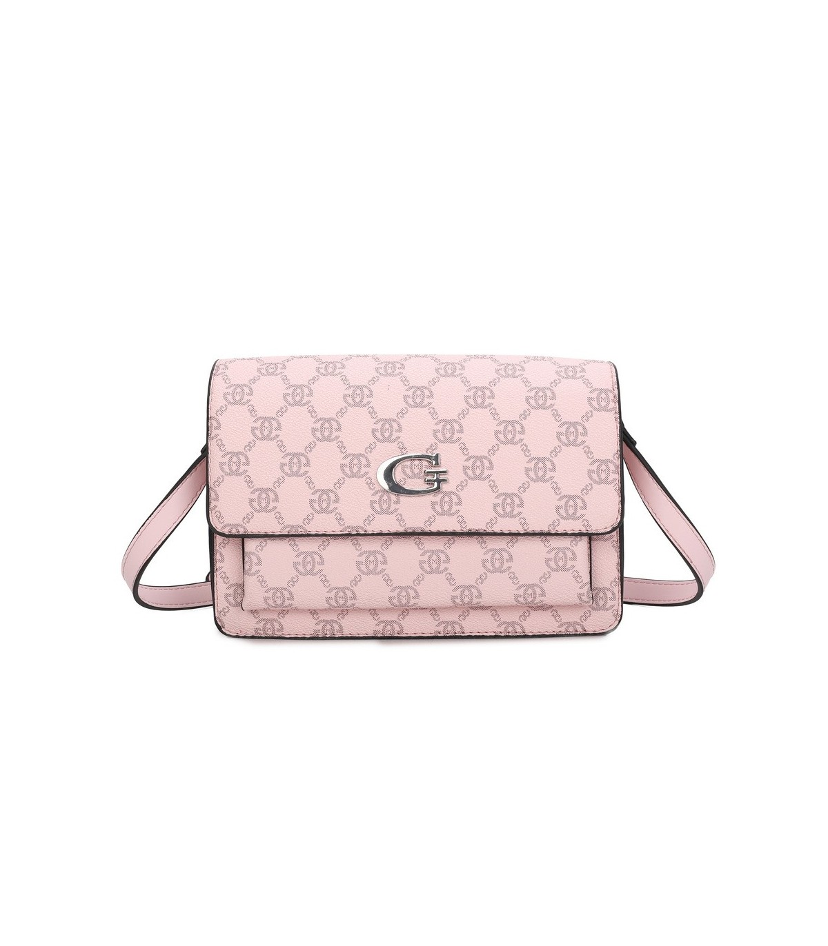 T11793 - Bolso rectangular con bandolera y G metálica