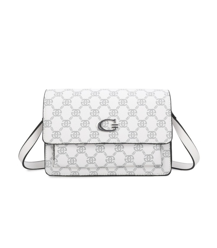 T11793 - Bolso rectangular con bandolera y G metálica