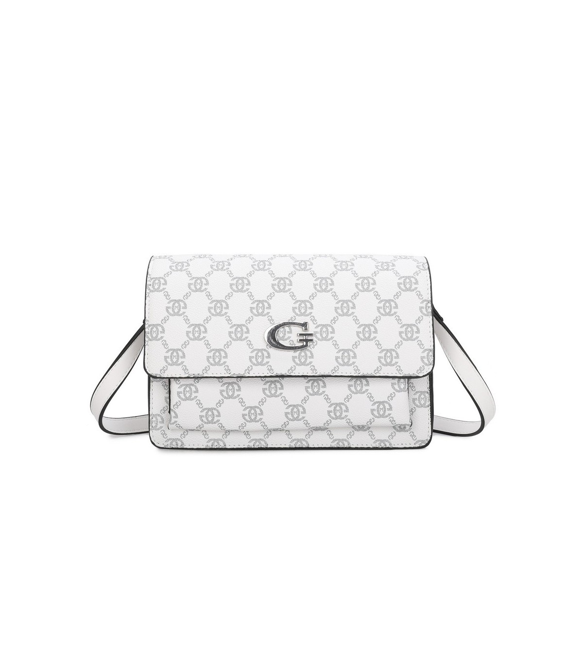 T11793 - Bolso rectangular con bandolera y G metálica