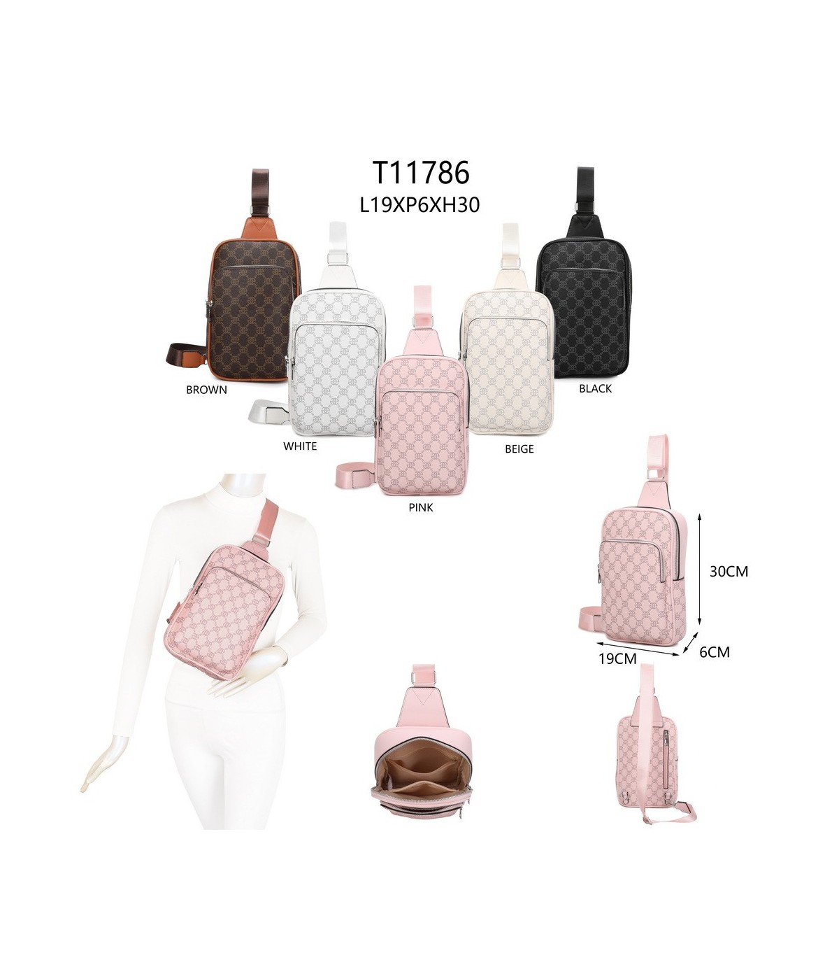 T11786 - Mochila con bolsillo frontal y trasero antirrobo