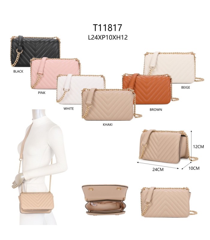 T11817 - Bolso con bandolera de cadena dorada