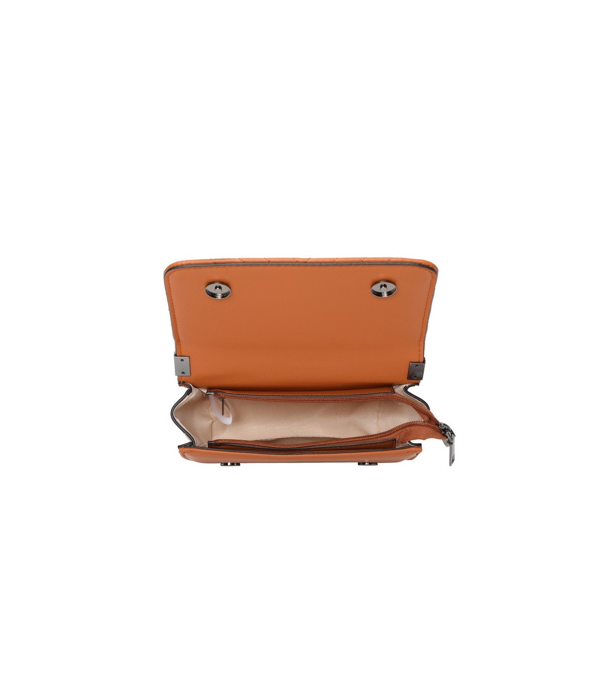 T11816 - Bolso de cadena oscura con cierre imantado y textura rayada