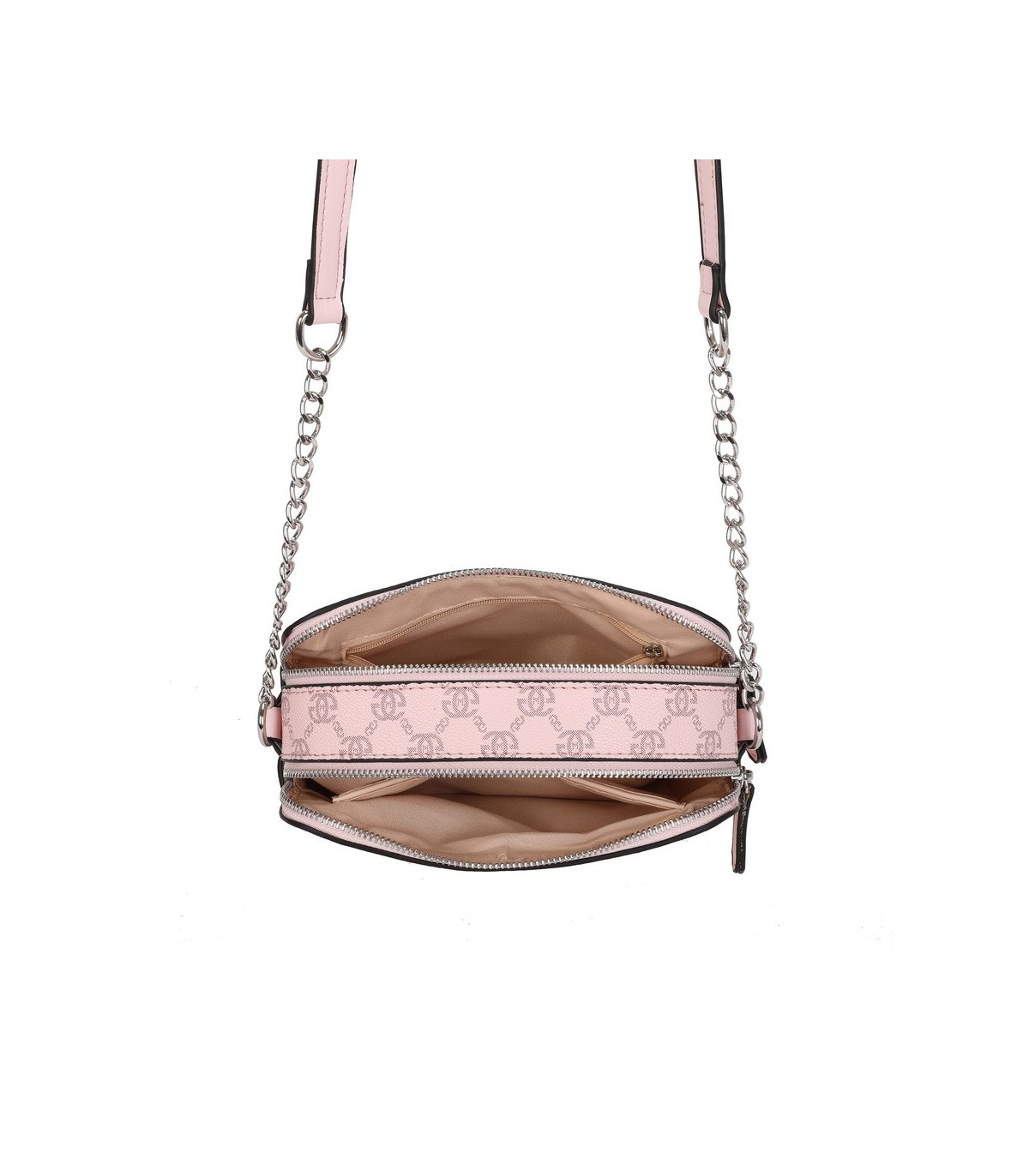 T11777 - Bolso bandolera con G y dos compartimentos