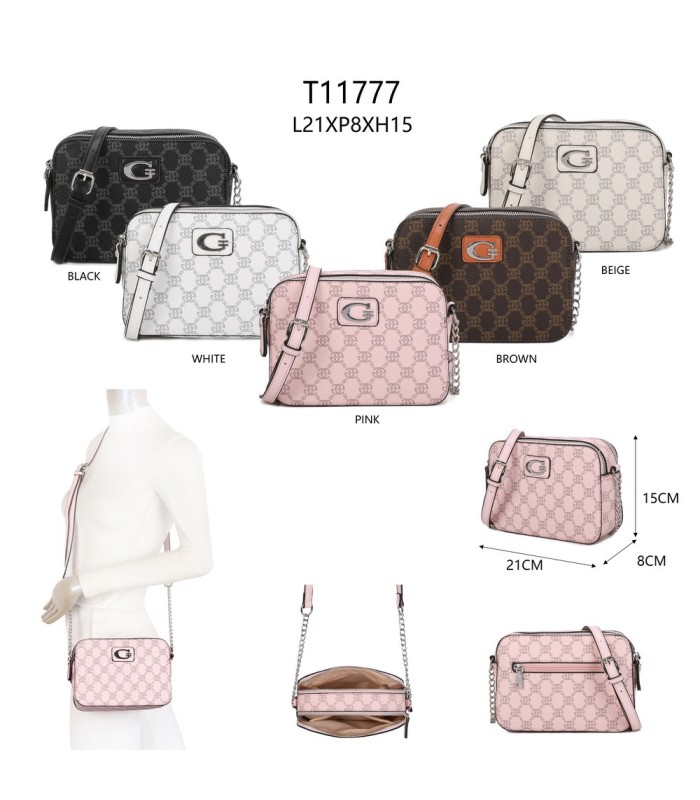 T11777 - Bolso bandolera con G y dos compartimentos