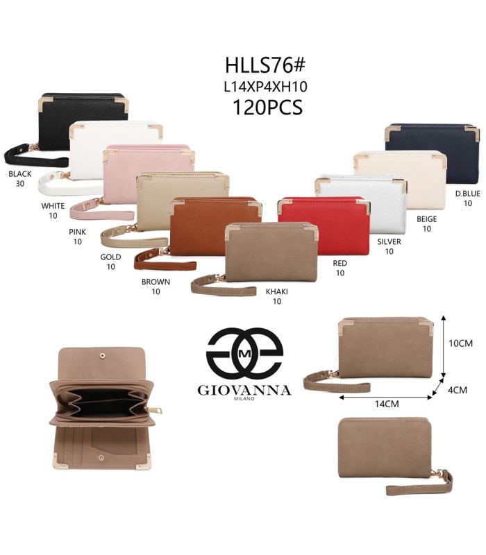 HLLS76 - Monedero bandolera y de mano Liso