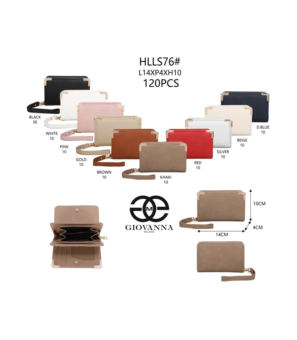 HLLS76 - Monedero bandolera y de mano Liso