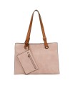 T11708 - Bolso bandolera con 3 compartimentos y monedero a juego