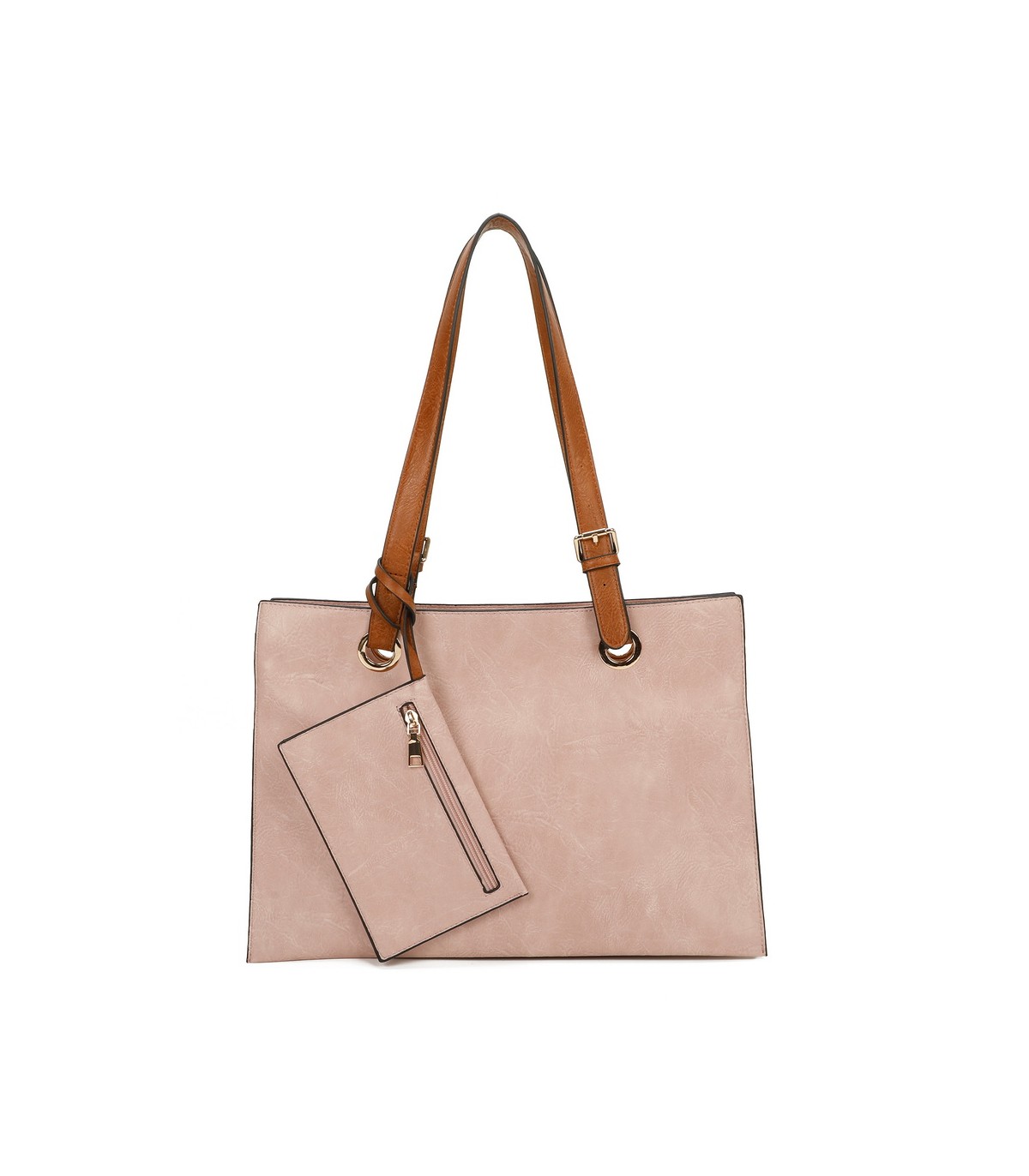 T11708 - Bolso bandolera con 3 compartimentos y monedero a juego