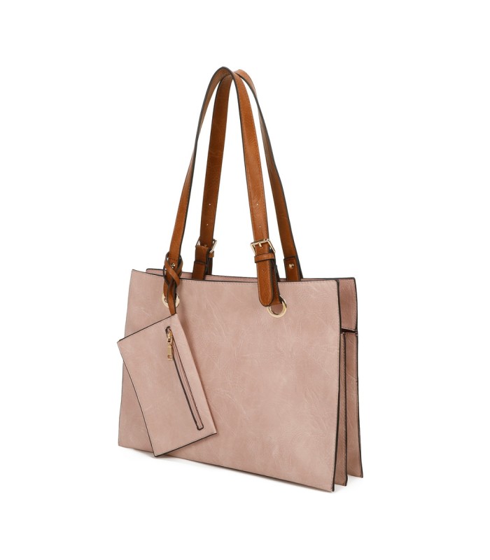 T11708 - Bolso bandolera con 3 compartimentos y monedero a juego
