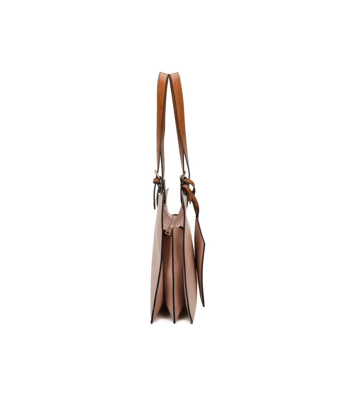 T11708 - Bolso bandolera con 3 compartimentos y monedero a juego