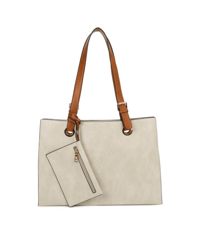 T11708 - Bolso bandolera con 3 compartimentos y monedero a juego