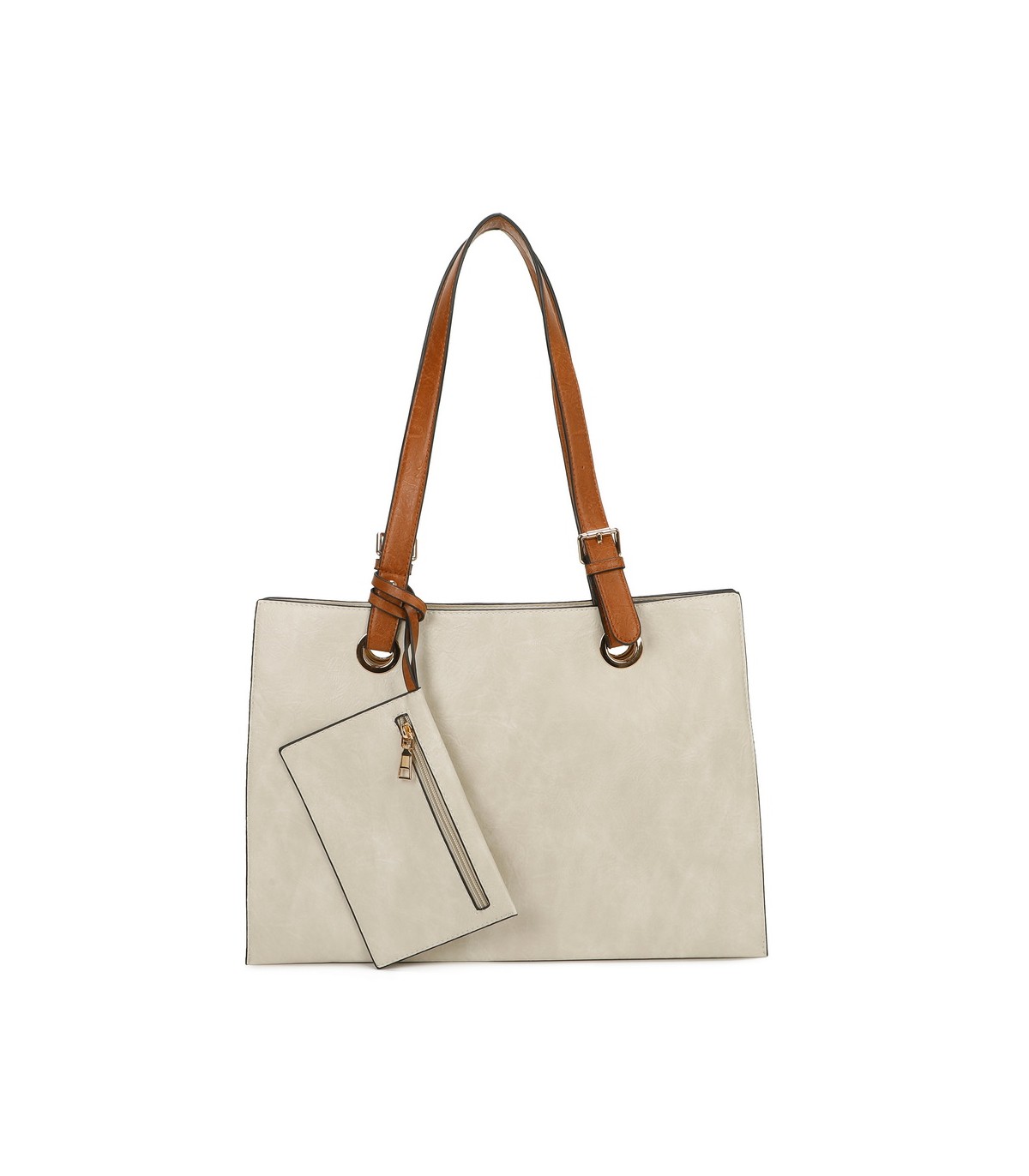 T11708 - Bolso bandolera con 3 compartimentos y monedero a juego