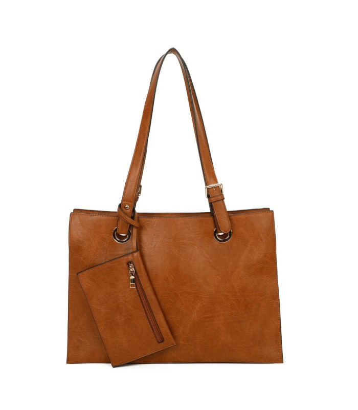 T11708 - Bolso bandolera con 3 compartimentos y monedero a juego