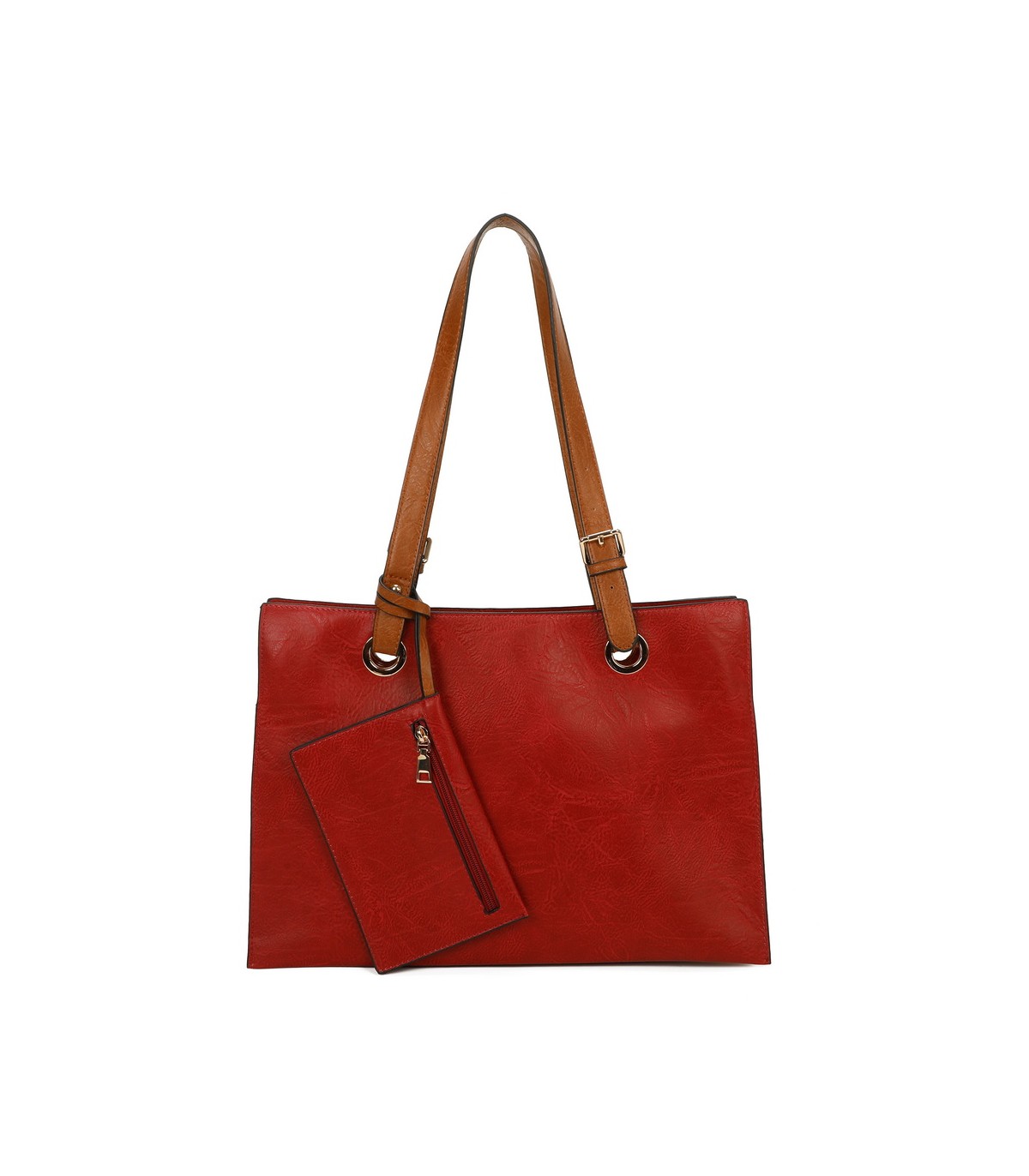 T11708 - Bolso bandolera con 3 compartimentos y monedero a juego