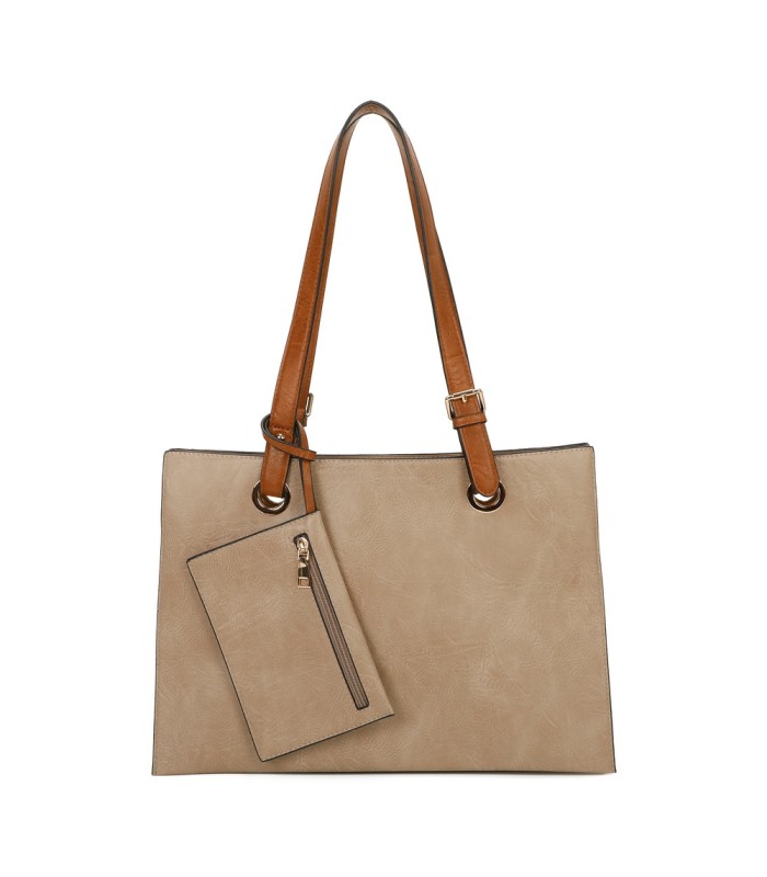T11708 - Bolso bandolera con 3 compartimentos y monedero a juego