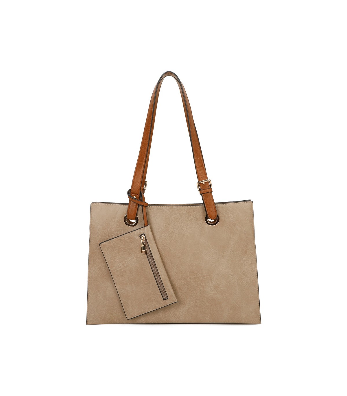 T11708 - Bolso bandolera con 3 compartimentos y monedero a juego