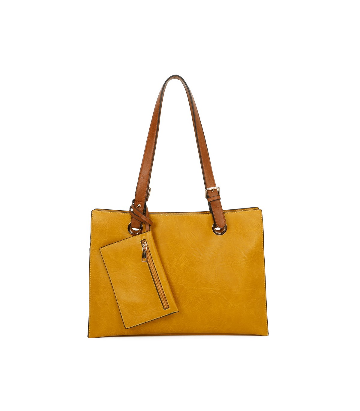 T11708 - Bolso bandolera con 3 compartimentos y monedero a juego