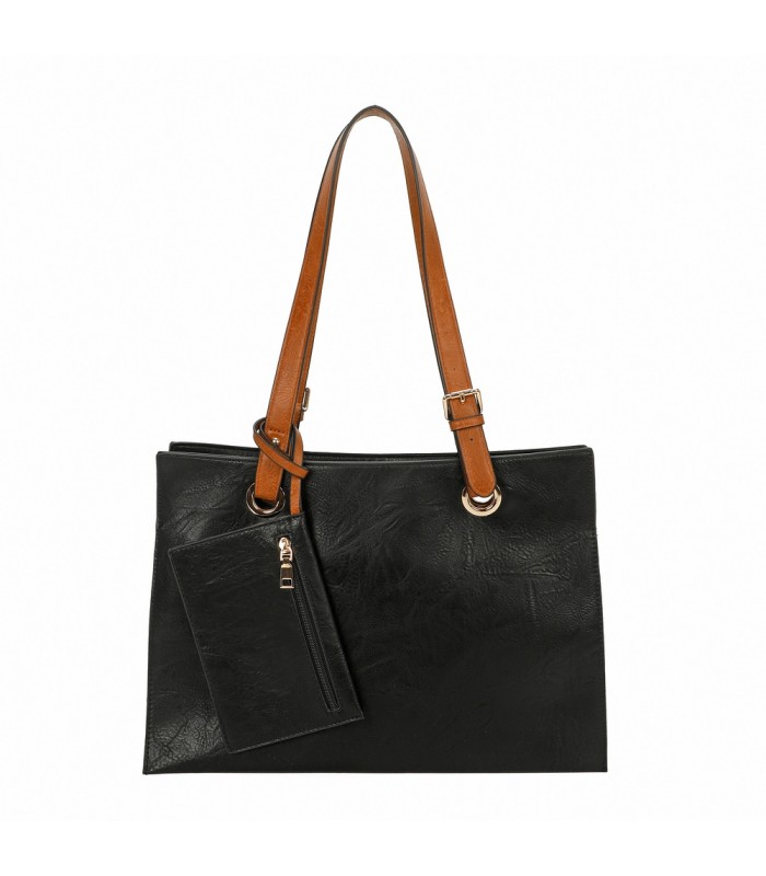 T11708 - Bolso bandolera con 3 compartimentos y monedero a juego