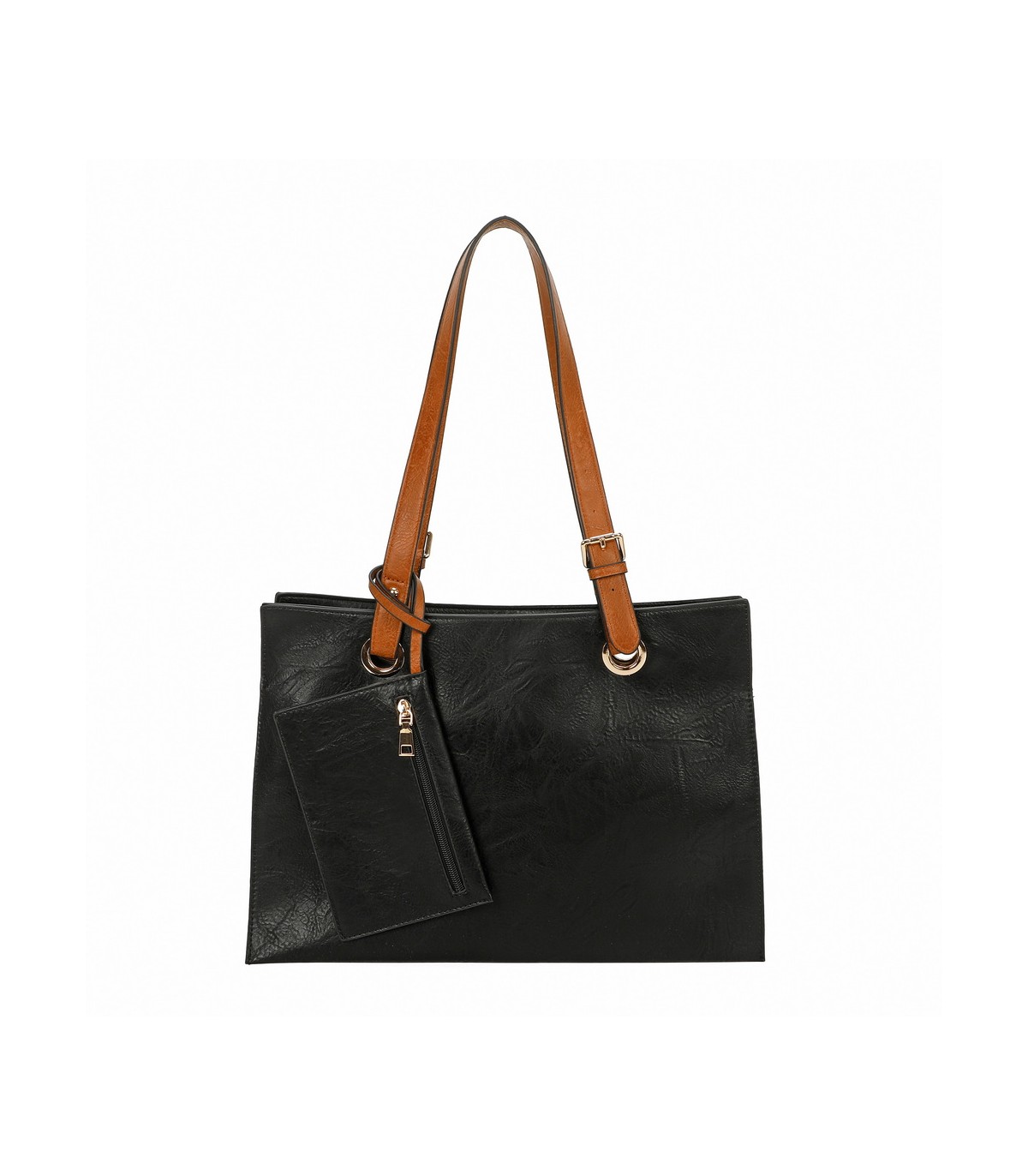 T11708 - Bolso bandolera con 3 compartimentos y monedero a juego