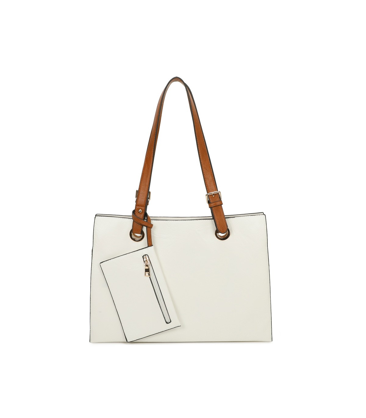 T11708 - Bolso bandolera con 3 compartimentos y monedero a juego