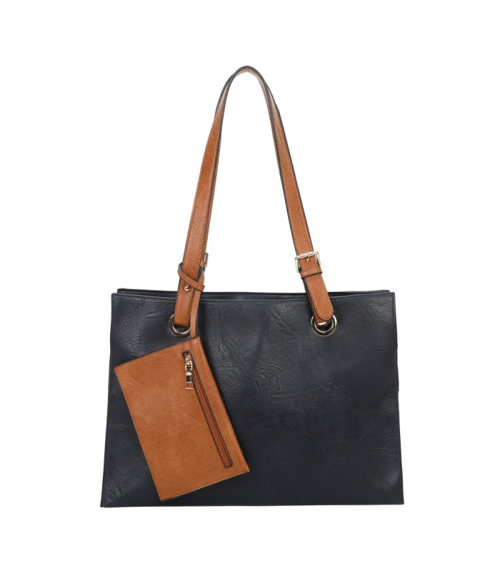 T11708 - Bolso bandolera con 3 compartimentos y monedero a juego