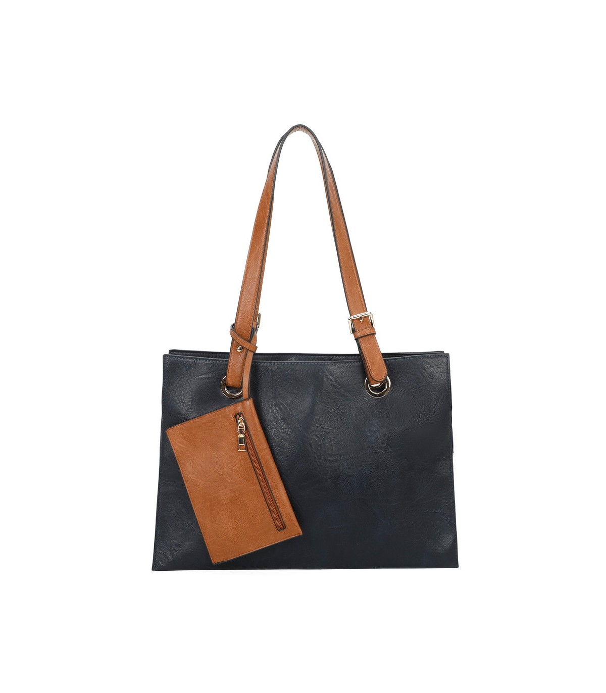 T11708 - Bolso bandolera con 3 compartimentos y monedero a juego