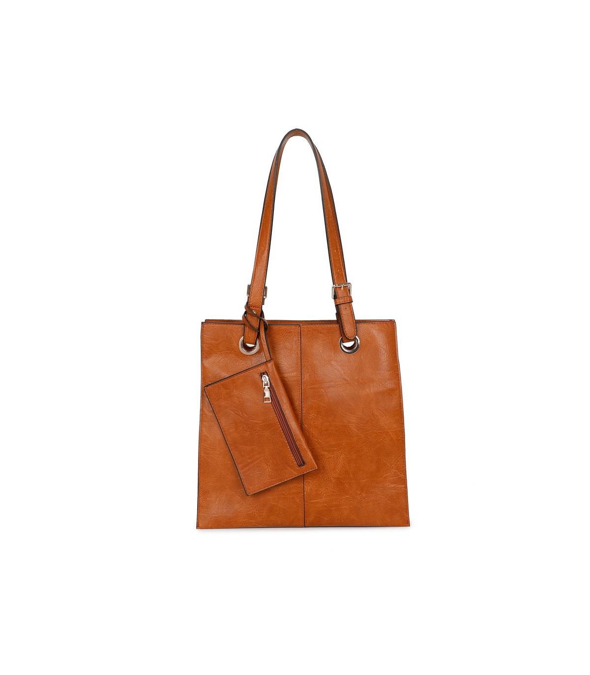 T11812 - Bolso de hombro cuadrado con monedero externo