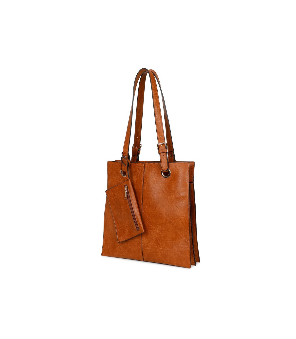 T11812 - Bolso de hombro cuadrado con monedero externo