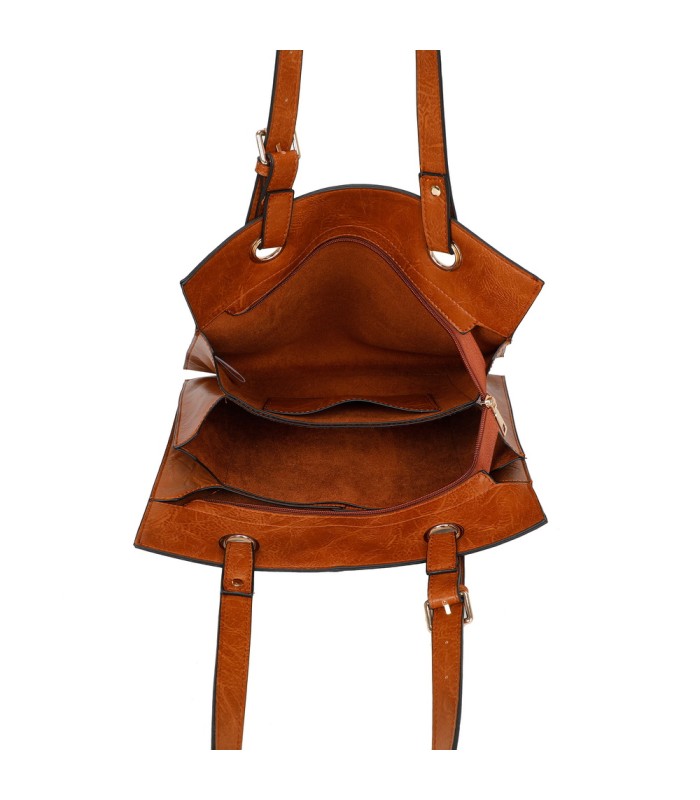 T11812 - Bolso de hombro cuadrado con monedero externo