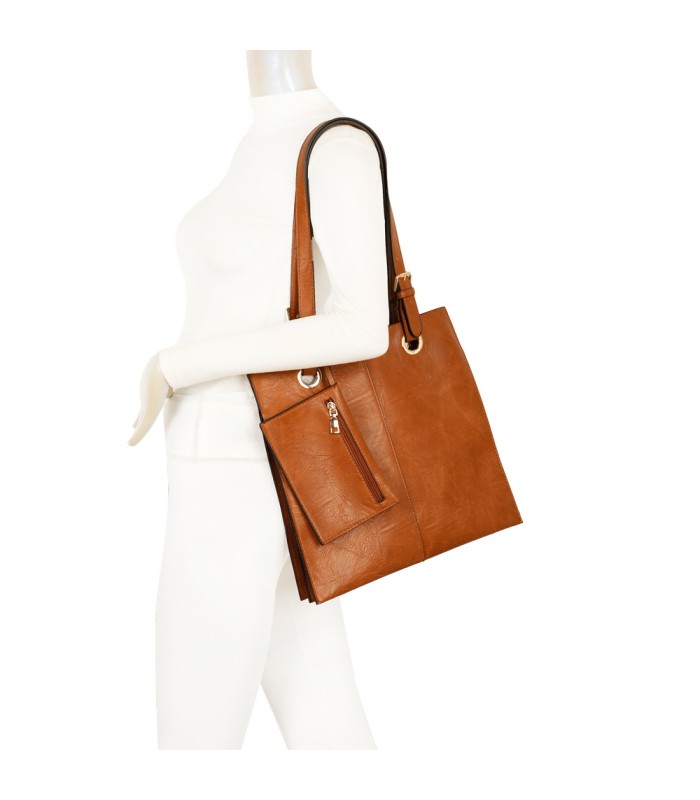 T11812 - Bolso de hombro cuadrado con monedero externo