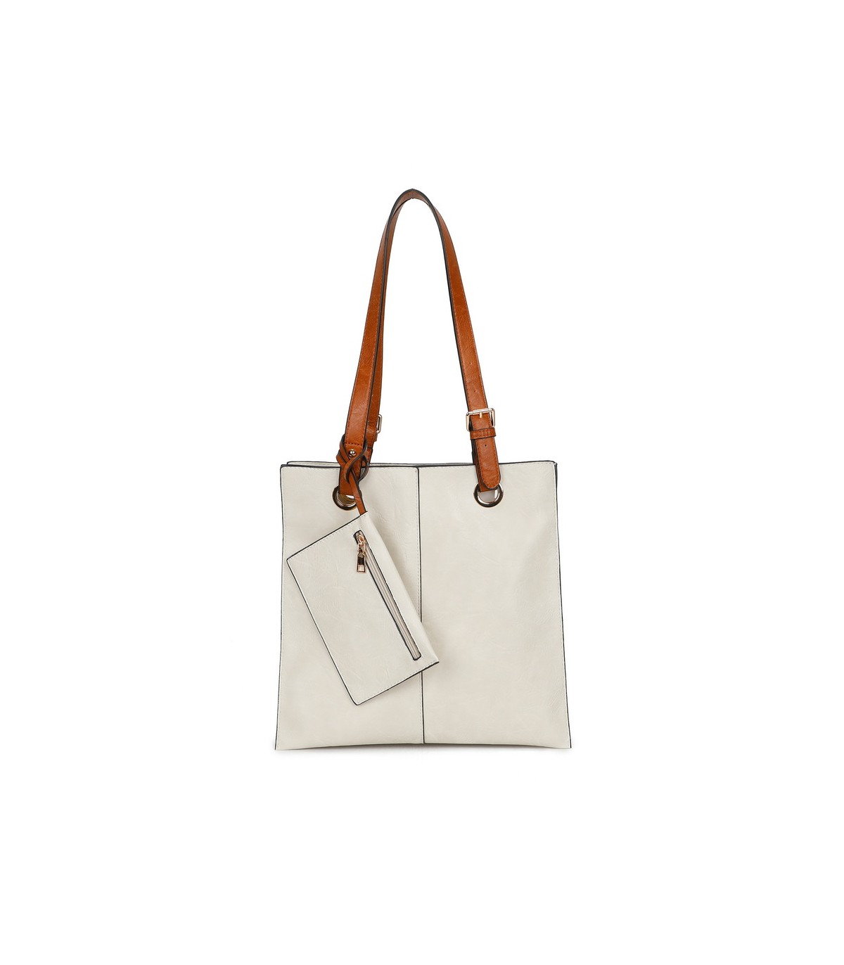 T11812 - Bolso de hombro cuadrado con monedero externo