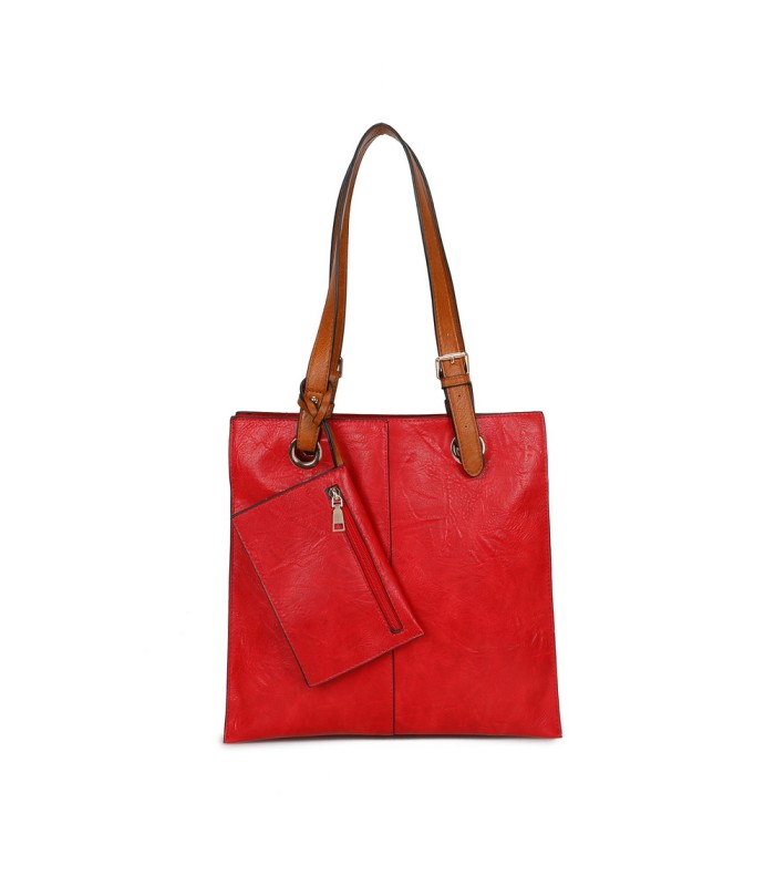 T11812 - Bolso de hombro cuadrado con monedero externo