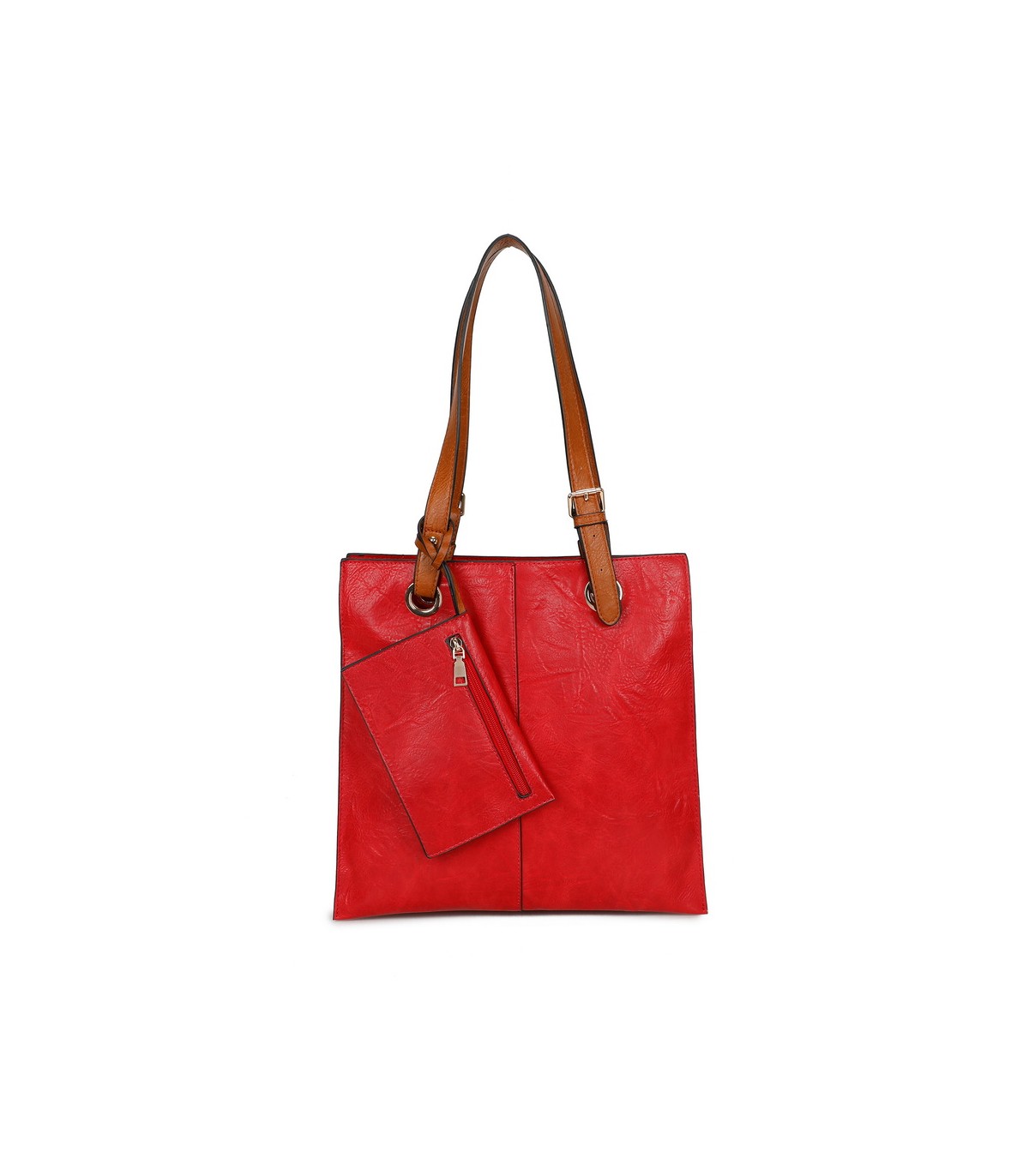 T11812 - Bolso de hombro cuadrado con monedero externo