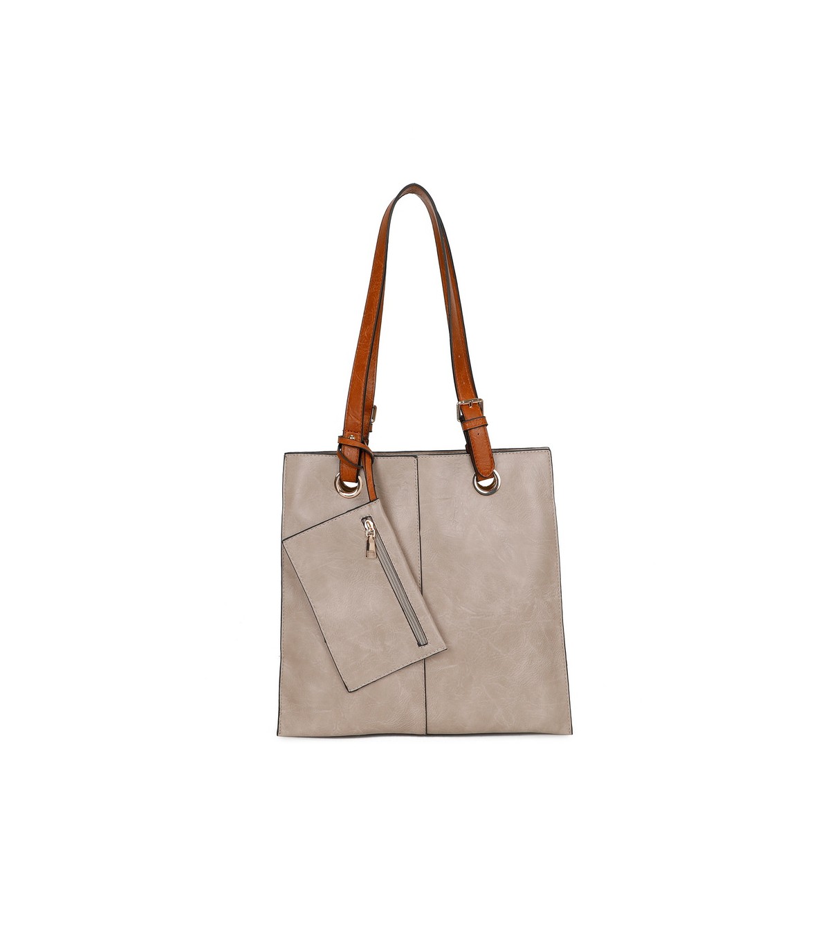 T11812 - Bolso de hombro cuadrado con monedero externo