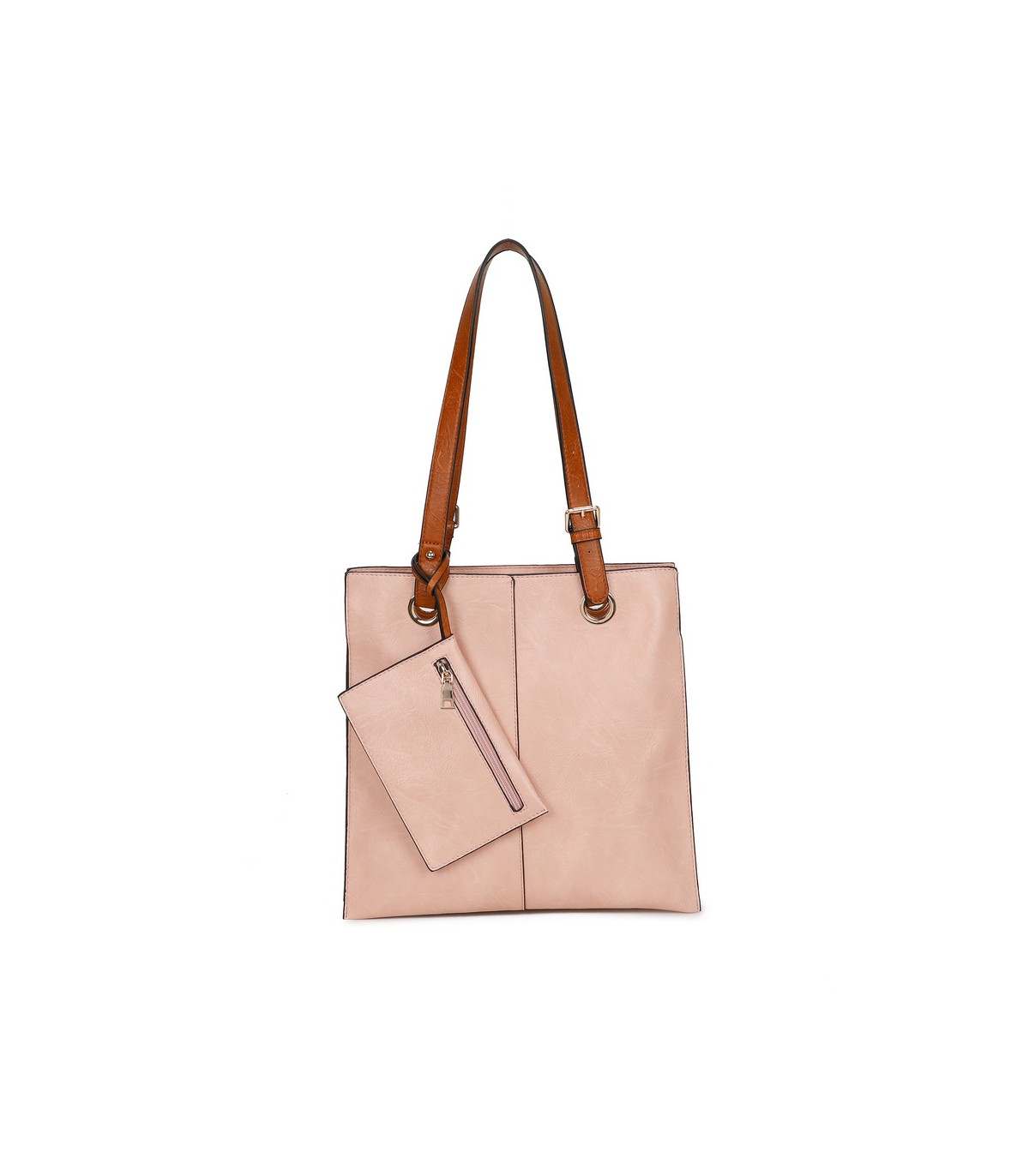 T11812 - Bolso de hombro cuadrado con monedero externo