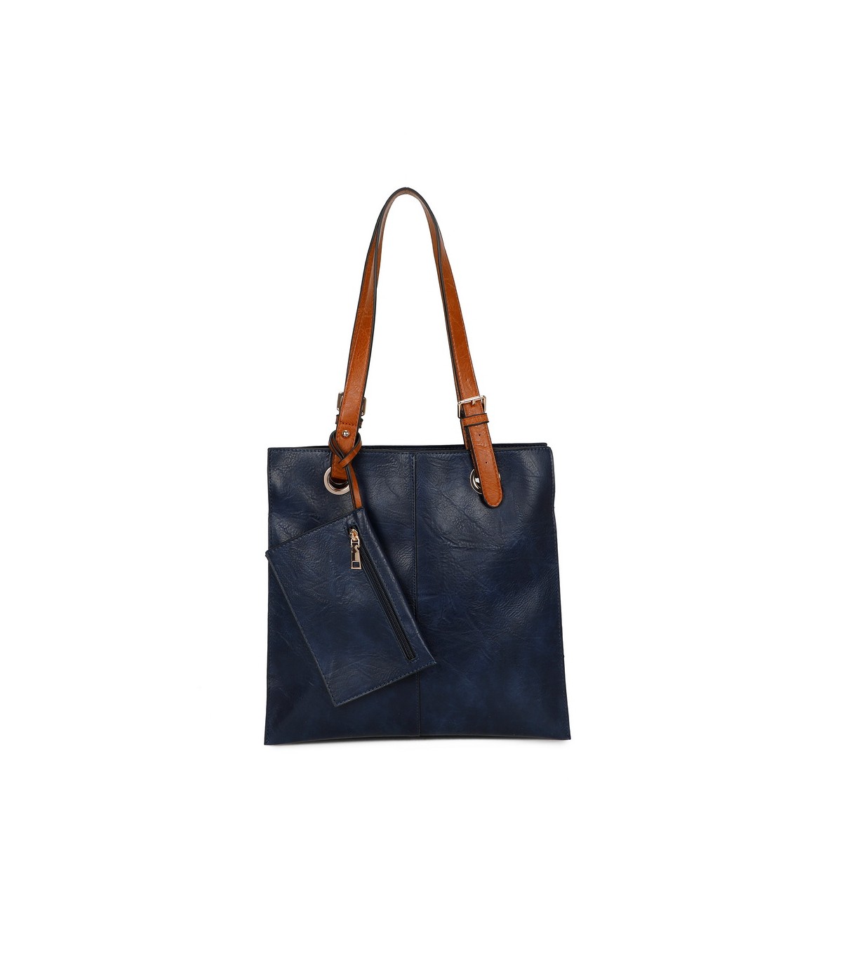 T11812 - Bolso de hombro cuadrado con monedero externo