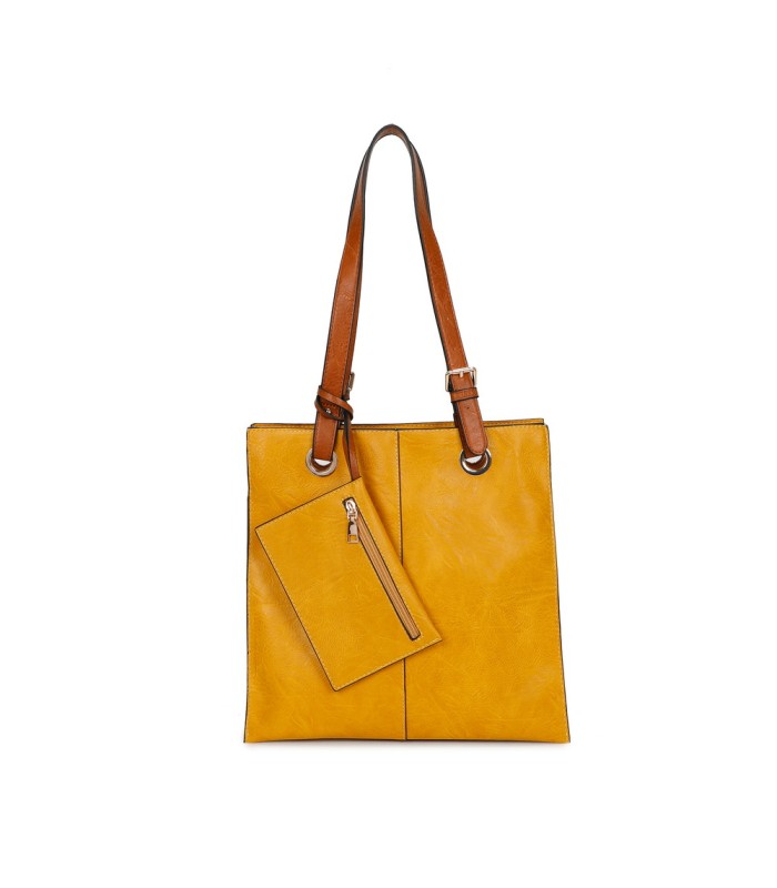 T11812 - Bolso de hombro cuadrado con monedero externo