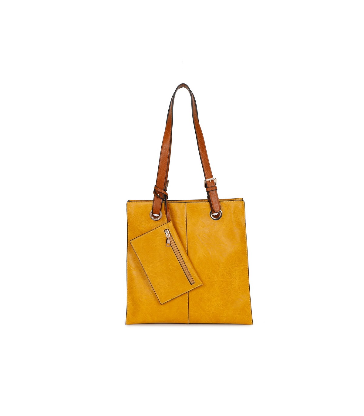 T11812 - Bolso de hombro cuadrado con monedero externo