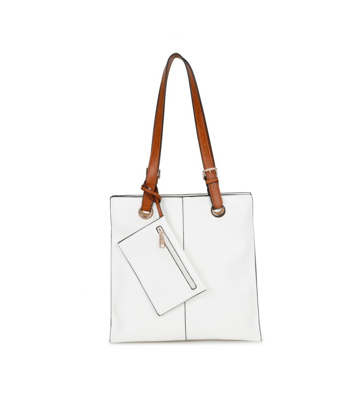 T11812 - Bolso de hombro cuadrado con monedero externo