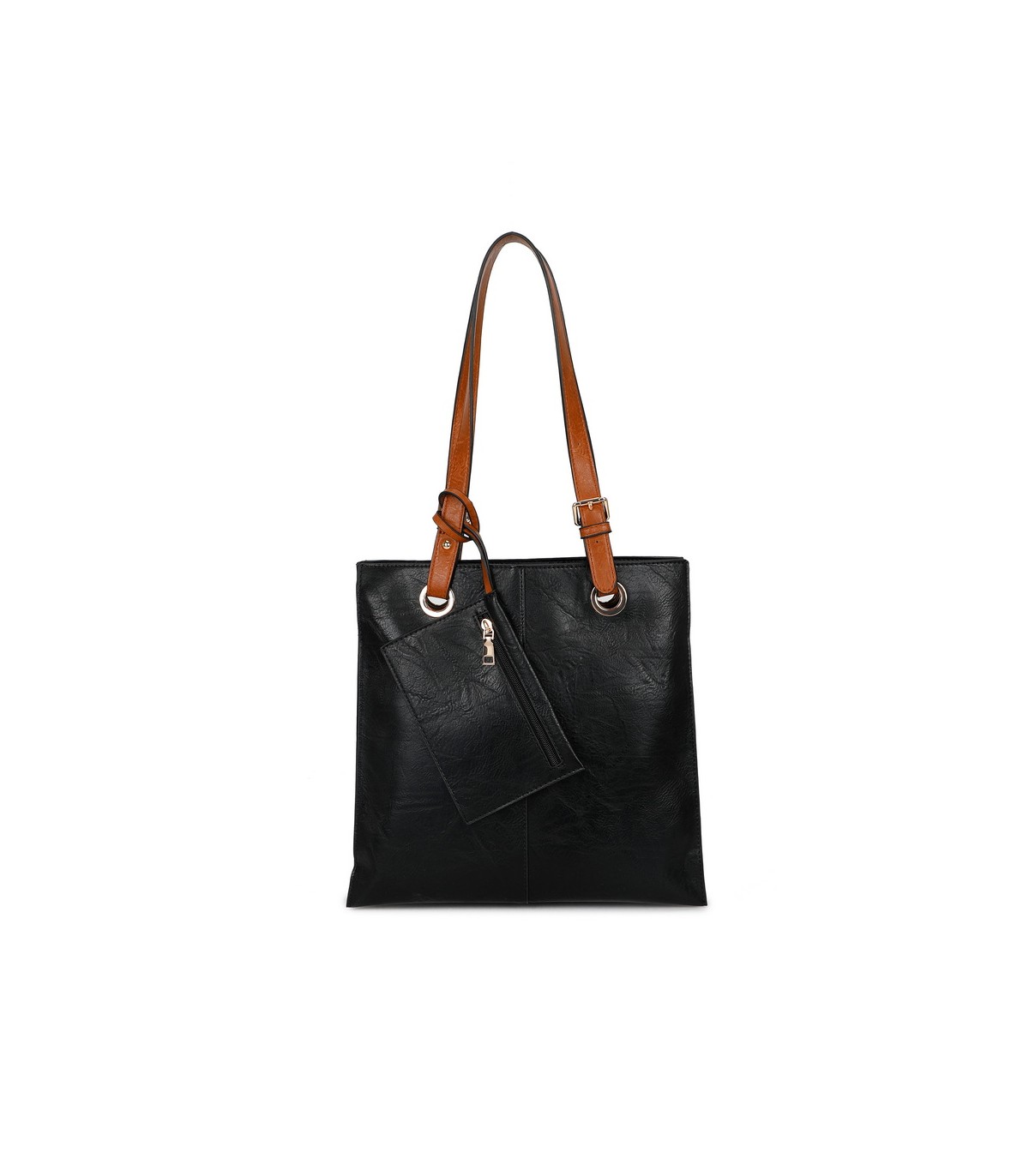 T11812 - Bolso de hombro cuadrado con monedero externo