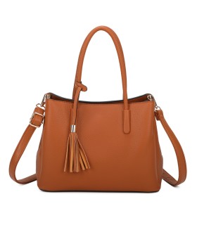 T11814 - Bolso bandolera con borla de colores amplio espacio con bolsillos