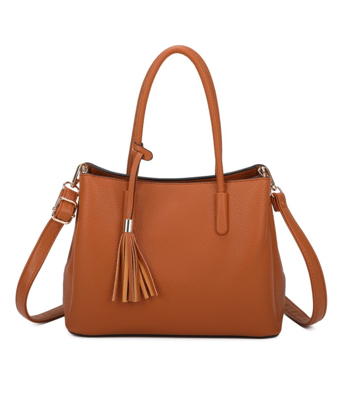 T11814 - Bolso bandolera con borla de colores amplio espacio con bolsillos