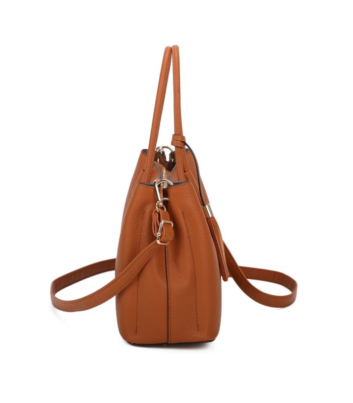 T11814 - Bolso bandolera con borla de colores amplio espacio con bolsillos