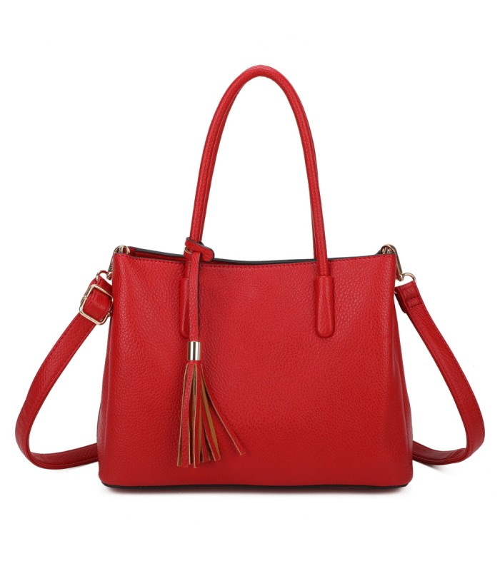 T11814 - Bolso bandolera con borla de colores amplio espacio con bolsillos