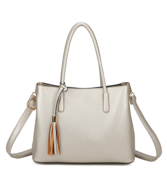 T11814 - Bolso bandolera con borla de colores amplio espacio con bolsillos