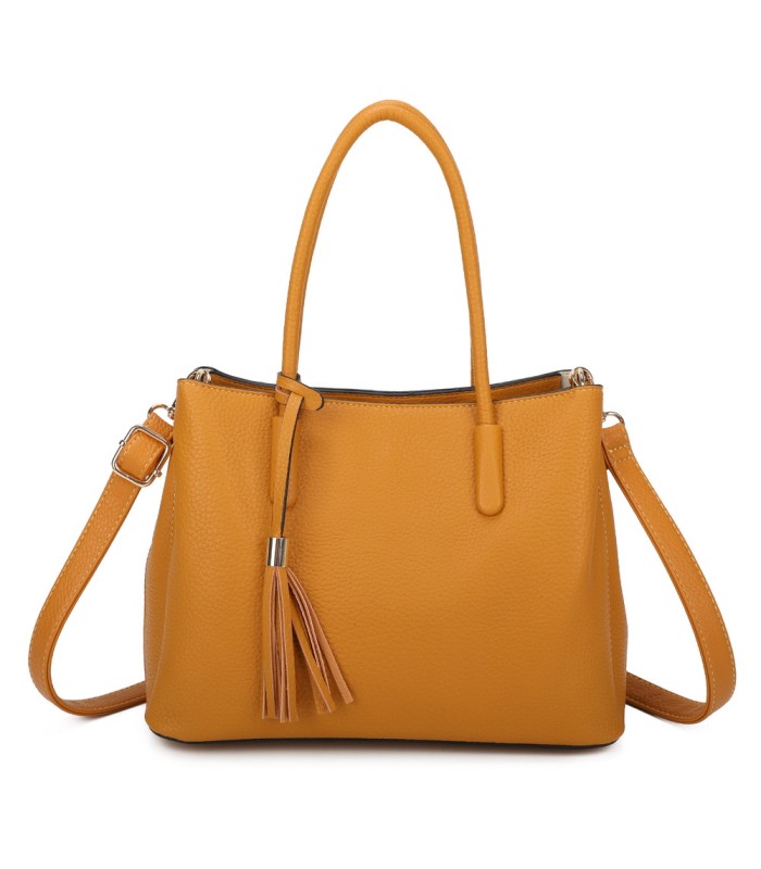 T11814 - Bolso bandolera con borla de colores amplio espacio con bolsillos