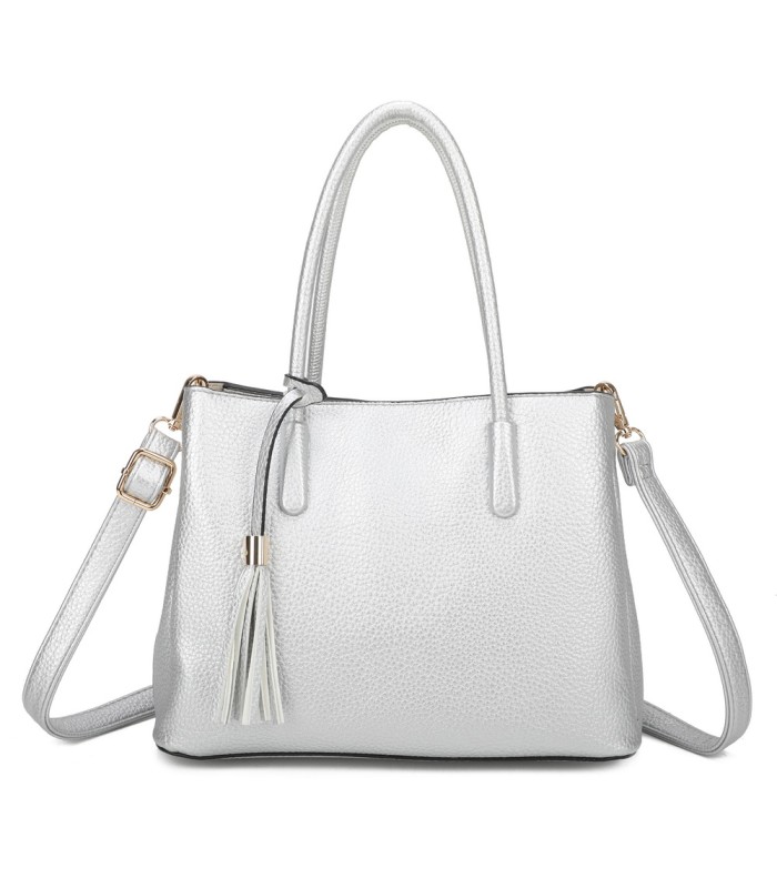 T11814 - Bolso bandolera con borla de colores amplio espacio con bolsillos